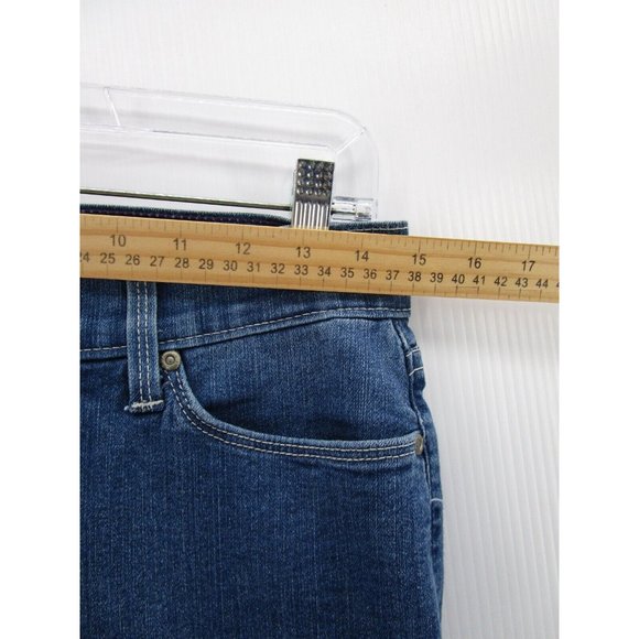 NYDJ Jeans 8 10 Crop Denim Cuffed Hem Slimming Medium Wash USA 30X20 - Picture 4 of 10